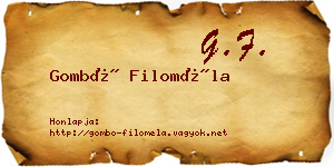 Gombó Filoméla névjegykártya